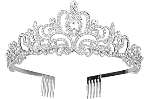 alladaga Hochzeit Tiara Krone Kristall Strass Braut Prinzessin Tiara mit Kamm für Hochzeit Prom Geburtstagsfeier