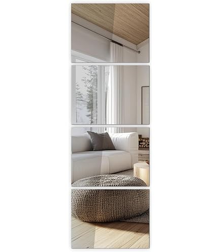 Set 8 Specchi Adesivi Da Parete 29x29 Cm – Vetro Temperato 2 Mm, Senza Cornice, Per Palestra, Bagno, Cameretta E Soggiorno | Snowdool