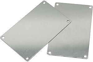 STAYMAX Metall-Gravur-Rohlinge aus Edelstahl, blanko mit 4 Löchern, 10 Stück, 86 x 54 mm