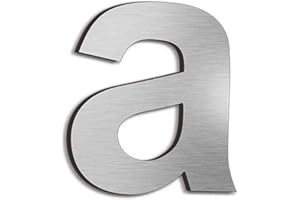 YWONOBY spazzolato moderno numero civico -3 pollici 76 mm altezza, in solido acciaio INOX 304, galleggiante aspetto e facile da installare(Lettera a)