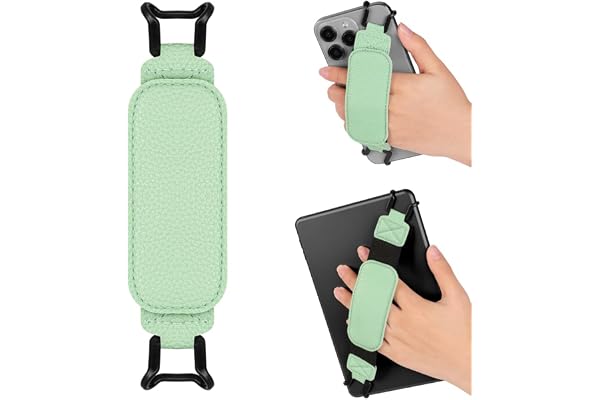 AXFEE Dragonne de Sécurité pour 6-8" eReaders Tablet, Support de Sangle à Une Main pour Liseuses électroniques, Support de Dragonne Confortable pour Kind-Le/Tablet/Kobo/Voyaga/i-Pad/Sum-Sung(Vert)