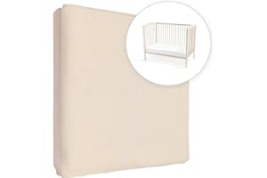 BABY COMFORT Drap-housse en jersey 100% coton pour matelas de 160 x 70 cm (Crème)