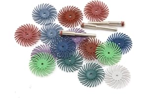 Preamer 16 pcs 1" Bristle Disc Brushes for Nuclear carving Polishing,Grit 80# -2500#