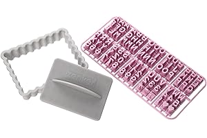 Zenker 44827 Tagliabiscotti Rettangolare con Lettere dell'Alfabeto, Formina per Biscotti con Lettere per Pasta di Zucchero, Pasta frolla, Stampo per Biscotti, Plastica, 10 x 7,9 x 2 cm