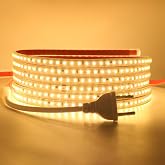 HEGEHE Connecting to AC220-240V LED Strip, 120LEDs/m SMD2835 Flexible Superbright LED Strip Light String Rope Light Self-adhe