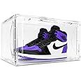 Kerykwan Shoe Storage Box Transparent Shoe Storage Box for Display Stackable Extra Large Sneaker Organizer Case with Side Open Acrylic Container Rack for High Heels (Transparent, 1 Pack)