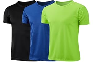 Moggemol Kids 3Pcs Rash Guard UPF 50+ UV Sun Protection T-Shirt Quick Dry Swimming Top Running Sport Athletic Tees