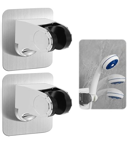 Supporto Doccia Senza Forature - Adesivo Universale Per Soffione, Angolo Regolabile, Argento - Foto 11