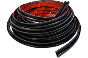 VAPOURD J Shape RV-Regenrinne, 10 Meter*2.8CM selbstklebende Rückseite, Türdichtung Auto, U Shape Dach-Regenumleitungsstreifen für Autotüren Wohnwagen Fahrzeug, LKW, Boot, Van (Schwarz)