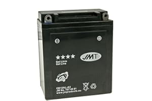 JMT Batterie 12 V 12 Ah (YB12AL-A2) [wartungsfrei & versiegelt] kompatibel für Yamaha XV 535 S H virago 2YL Bj. 1995-1997, XV535N Virago 3BR Bj. 1988-1997