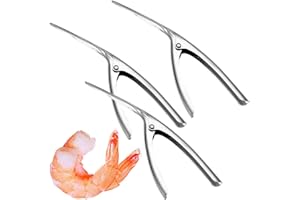 Ksopsdey 3 Piezas Pelador de Camarones de Acero Inoxidable, Acero Inoxidable Gambas Peeler Shrimp Peel Device Herramientas Creativas de la Cocina, Herramienta de Desarrollo de Camarones