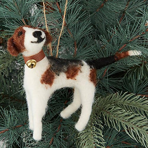 Fox Hound Hunting Dog Felt Christmas Tree Hanging Decoration