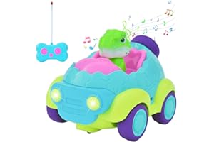 HOWADE Dinosaur Toys for Kids/Toddlers, RC Toy Cars with Music & Lights,Remote Control Dinosaur Toys Vehicle for Boys Girls Age 2-6 Years Old Birthday X-mas Gifts