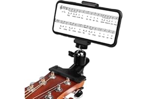 AKDSteel Gitarren-Telefonhalter Gitarrenkopf Telefonhalter Broadcast Halterung Clip für Kalimba Gitarre Musikinstrument Zubehör Universal Kunststoff Schwarz