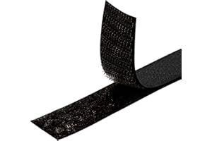 MARARDI Bande Auto-Agrippante [Noir] Ruban à Coudre Double Face [1 Mètre x 20 mm] Hook and Loop [NON ADHÉSIF] Extra Solide et Résistante pour la Couture l'Habillement l'Artisanat le Bricolage