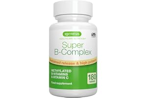 IGENNUS HEALTHCARE NUTRITION Igennus - Super B-Complex, Complexe B Méthylé, B1, B2, B3, B5, B6, B12, Méthylcobalamine, 180 Comprimés Végétaliens, Haute Absorption et Libération Prolongée, Méthylfolate, Biotine et Vitamine C