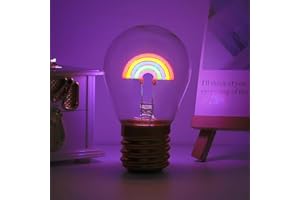 ENUOLI Lampe de table en forme d'ampoule (7 x 11 cm), ampoule rechargeable avec USB arc-en-ciel, lampes sans fil, ampoule Edison créative LED, lampe décorative vintage, bureau, chambre, ambiance