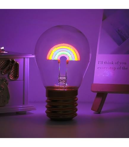 SUCK UK Regenbogen-Glühbirne – Batteriebetriebene LED-Tischlampe, Aufladbar, Als Deko-Licht