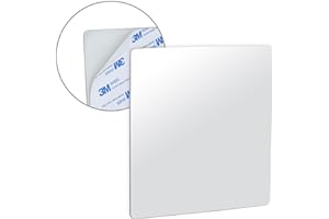 MIRRORVANA Samoprzylepne lusterko prysznicowe do golenia bez zaparowania, z samoprzylepną taśmą 3M, bezramowe i nietłukące się plastikowe lustro - 16 cm x 16 cm (kwadratowe)