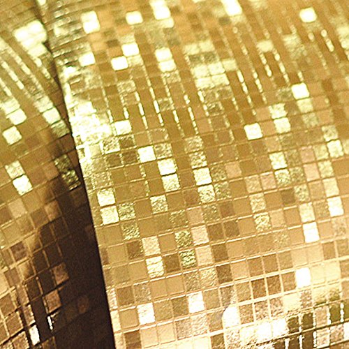 10 Meter 3D Retro Mosaik Dreidimensional PVC Fototapete Top Tapete Wandbilder Bild Tapeten Wand (gold) - 2