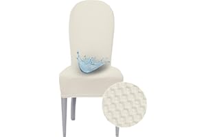 BANZAII TEXTILE INNOVATOR ONLINE Banzaii Coprisedia con Schienale Tondo 6 Pezzi Impermeabili, Antimacchia, Elasticizzati – Vestisedia Seduta e Schienale Tondo per Cucina, Sala da Pranzo, Ristorante – Panna, Made in Italy