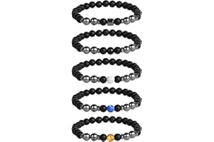 PIPIHOME Opaska na kostkę przeciw żylakom i obrzękom, 5-częściowa, obsydianowa, na kostkę, regulowana, z magnesem, wspomaga utratę wagi, z terapią magnetyczną, opieka zdrowotna, dla mężczyzn i kobiet