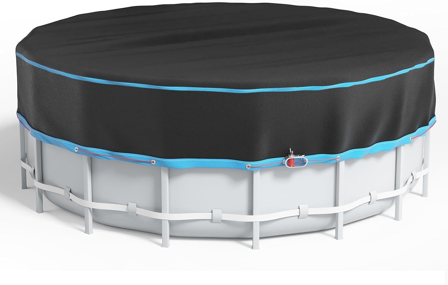 8 Ft Round Pool Cover, Heavy Duty Pool Cover for Above Ground Pools, Swimming Pool Cover with Storage Bag Solar Covers for Above Ground Pools, Waterproof & Dustproof