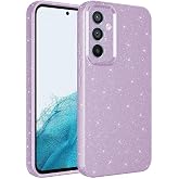 Coverzone Samsung Galaxy A55 ile uyumlu Z-Jelly Kılıf Kamera Korumalı Simli Işılıtılı Renkli Parlak Silikon Kapak-Lila