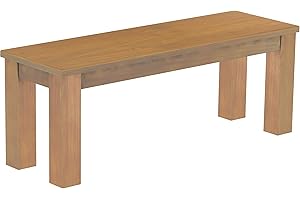 B.R.A.S.I.L.-Möbel Brasilmöbel Sitzbank 120 cm Rio Classico Eiche Natur Massivholz aus Pinie, Verschiedene Größen & Farben, ideal für Esszimmer & Küche