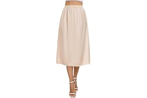 Vlazom Damskie satynowe halki koronkowe długie halki z miękką talią pod sukienką długa spódnica halka rozmiar UK 6-24