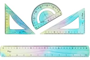 SacJkt Set de Reglas Flexibles, Juego Geométrico, 4 Piezas Reglas Multifuncionales con Escuadra - Herramienta Ideal para Estudiantes, Profesores y Diseñadores (30 cm)