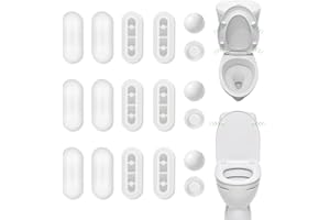 18 Piezas Tope de Asiento de Inodoro, ELEPRUC Amortiguador Universal, Topes Para Tapa de Inodoro, Reduce el Ruido Blanco para Asiento y Tapa de Inodoro el Hogar, La Oficina y El Hotel