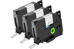 ‎NINELEAF NineLeaf 3 x Kompatibel mit Brother Schrumpfschlauch 11,7mm HSe-231 HSe231 HS-231 Etikettenband Schwarz auf Weiß Schriftband für P-Touch PT-E300 PT2100 PT2110 PT2200 PT-E550W Etikettenhersteller