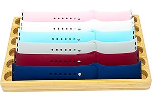 ATP MODERN Cartera de reloj Organizador de pantalla Cartera de soporte de correa de madera - Compatible con todas las bandas de reloj de Apple 38 mm, 42 mm y 44 mm