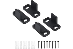 BOXOB 4 Set Guida a Pavimento per Porta Scorrevole, Ferramenta per Porta Fienile in Plastica Guida per Pavimento Porta Scorrevole Armadio Guida per Porta Scorrevole Guida (Nero)