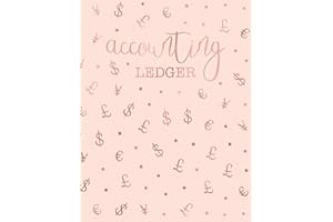 Accounting Ledger: Simple Cash Book Accounts Bookkeeping Journal for Small Business | Log, Track, & Record Expenses & Income - Rose Gold & Baby Pink Money Pattern Cover