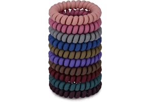 JessLab Élastiques En Spirale pour Femmes, Lot de 10, Sans Pli et Sans Dommage, pour Queues de Cheval et Bracelets, Accessoire pour Cheveux Filles