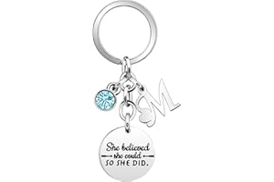 SAMORION Inspirational Gift Key Chains She Believe She Could So She Did Keyring for Her Women Passed Driving Test Car Accessories Graduation Birthday Christmas Key Chain