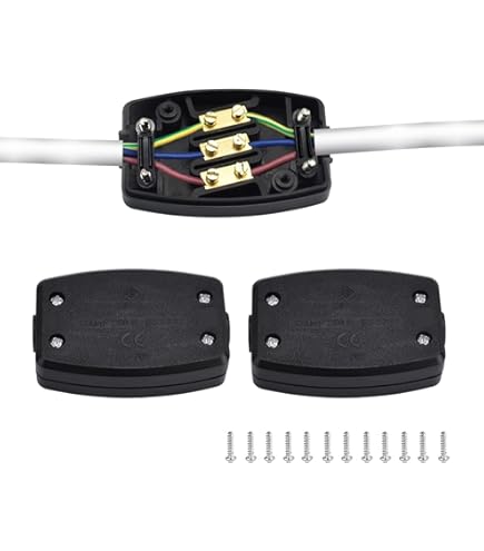 GTIWUNG 5 Piezas Caja De Conexion De Plastico 3 Terminal Cajas De Conexiones Eléctrico Conector De Línea De Cable Para Iluminación Interior, Alimentación, Cableado Automotriz 13A 250V Blanco