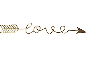 RAYHER HOBBY Wire Love Arrow Sign for Crafting and Wreath Making, Golden Love Letters for Wedding Decorations, Wall Art Lettering, gold, 24x3.2cm, 46199616