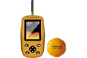 ESANHAO Ecoscandaglio da Pesca Sensore Sonar Portatile Trasduttore Cercatore di profondità dell'acqua Schermo a cristalli liquidi Ghiaccio Pesca in Mare