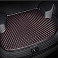 Leather Car Boot Mat for MG HS 2018-2023, Waterproof Rear Trunk Liner, Anti-Scratch Auto Cargo Protector Tray Cover, Dog Friendly Styling Accessory,Red