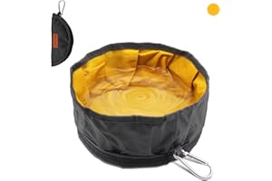 LumoLeaf Gamelle de voyage pliable pour chien, 8 tasses, grande gamelle pliable légère, gamelle d'eau et de nourriture pour animaux de compagnie, chiens, chats avec fermeture éclair