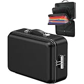 Fireproof Document Box, Rigid Document Case with Combination Lock and 13 Compartments, 5200&deg;F Enhanced Thermal Insulation, Fi