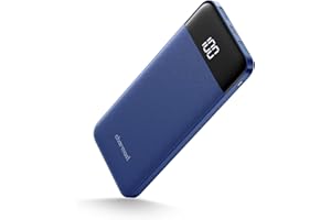 CHARMAST Power Bank 10400mAh, USB C caricatore portatile con LED Digitale Display Batteria Esterna Portatile con 2 ingressi e 3 uscite da 5V/3A per Huawei Xiaomi Smartphone (Blu)