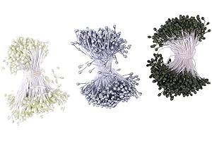 BESTOYARD Staubblätter mit Perlen Köpfen, Kunstblumen Blütenstempel für Handwerk DIY Blumen Dekoration 3 Farben