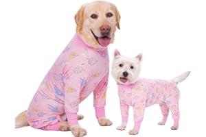 YEAPEETO Dog Recovery Suit After Surgery Female Male, Medium Large Dog Neuter Shirt Cone Alternatives Prevent Licking Surgical Onesies(Elephant, XL)