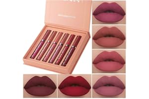 BEAUTY GLAZED Matowa pomadka w płynie, długotrwała wodoodporna nawilżająca błyszczyk do ust zestaw (6 szt. GIFT SET) (A)