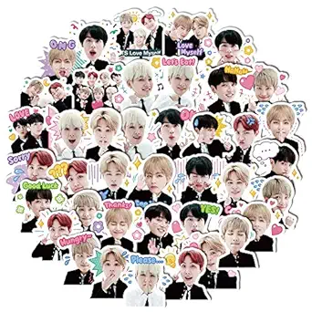HASTHIP 80PCS, BTS Idol Sticker, Star BTS Stickers, Gift for Boys/Girls Scraping Book Sticker Diary Journal Embellishment