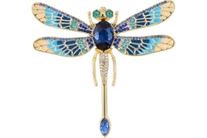 Mecool Dragonfly Brooch Crystal Brooches for Women Alloy Lapel Shawl Dragonfly Clip for Clothes & Hat Pins | Brooch Pins for Crafting, Dragonfly Gifts for Women | Vintage Brooch Pins for Clothes